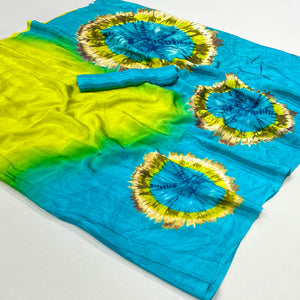 green-turquoise-printed-crepe-silk-saree