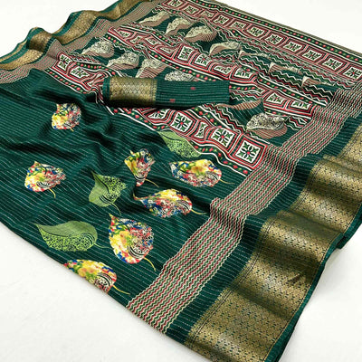 green-floral-printed-dola-silk-saree-with-jacquard-border-1