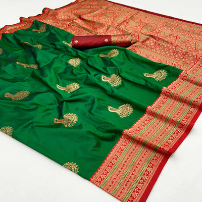 green-woven-pure-silk-saree-13