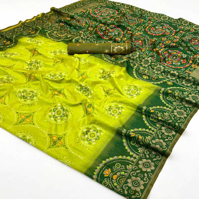 green-floral-woven-pure-silk-saree-14