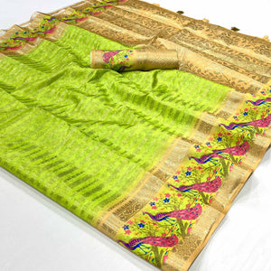 green-woven-with-digital-printed-raw-silk-saree