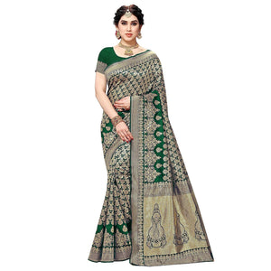 green-woven-art-silk-saree-14