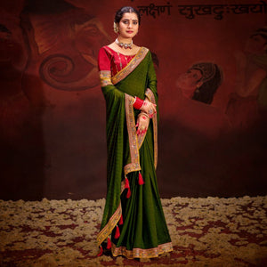 green-embroidered-vichitra-silk-saree-with-tassels