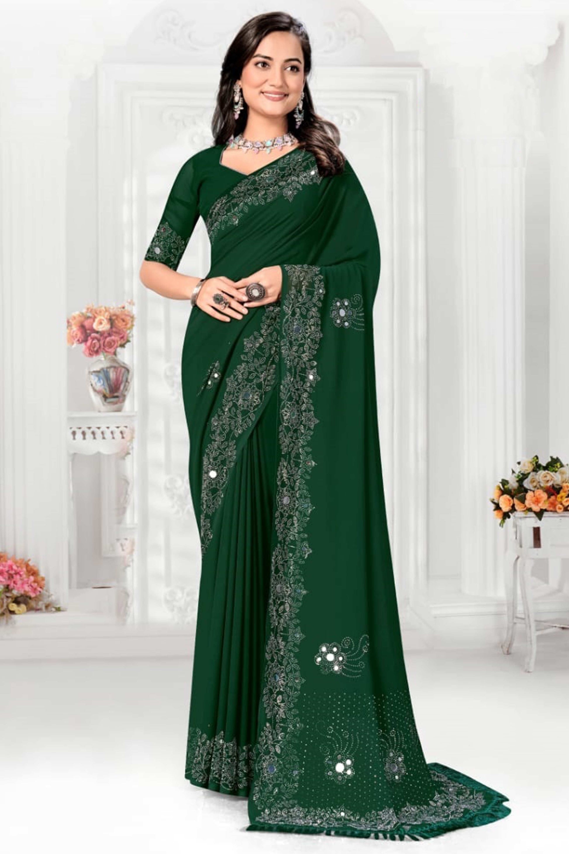 green-floral-swarovski-with-mirror-work-georgette-saree-9