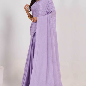 Lavender Swarovski With Mirror Work Chinon Saree