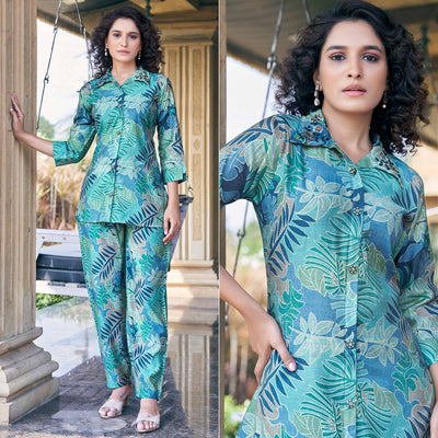 green-foil-printed-chanderi-silk-co-ord-set