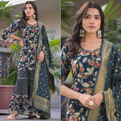 green-floral-foil-printed-rayon-sharara-suit-with-handcrafted