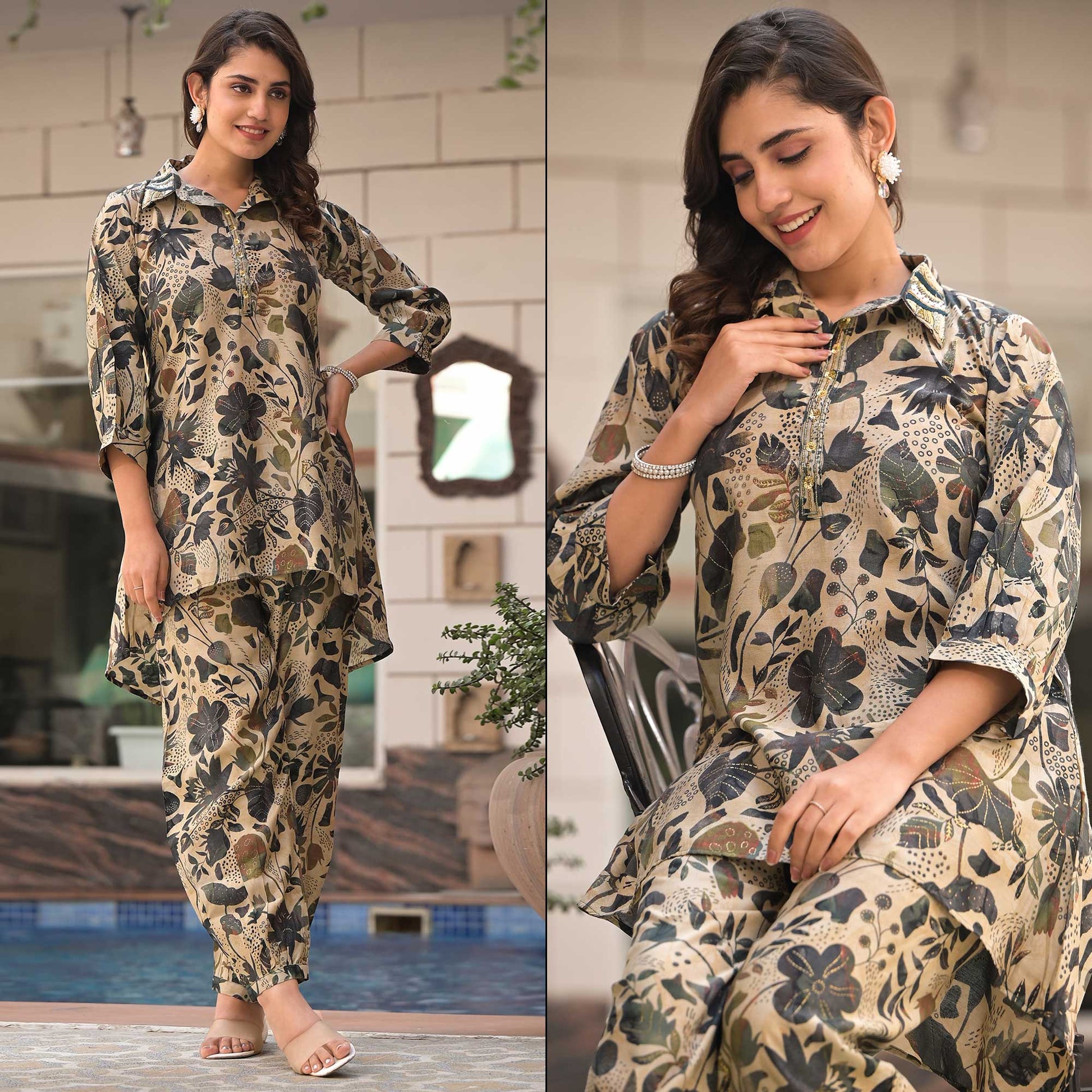 green-floral-foil-print-beads-embroidered-chanderi-silk-co-ord-set