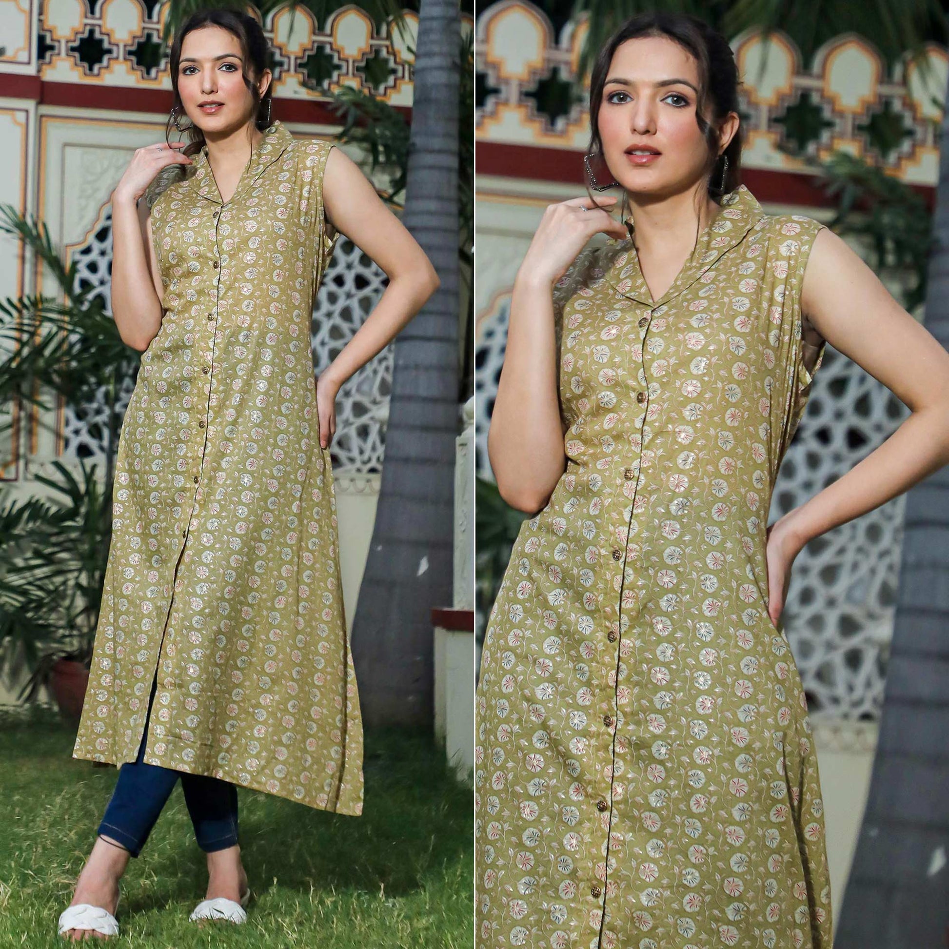 green-floral-foil-printed-pure-cotton-dress
