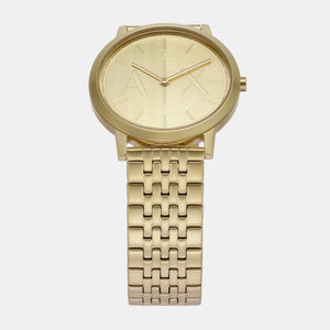 Dale Men Quartz Gold Dial Analog Stainless Steel Watch AX2871