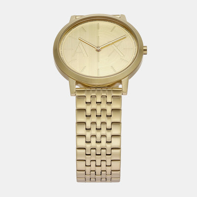 Dale Men Quartz Gold Dial Analog Stainless Steel Watch AX2871