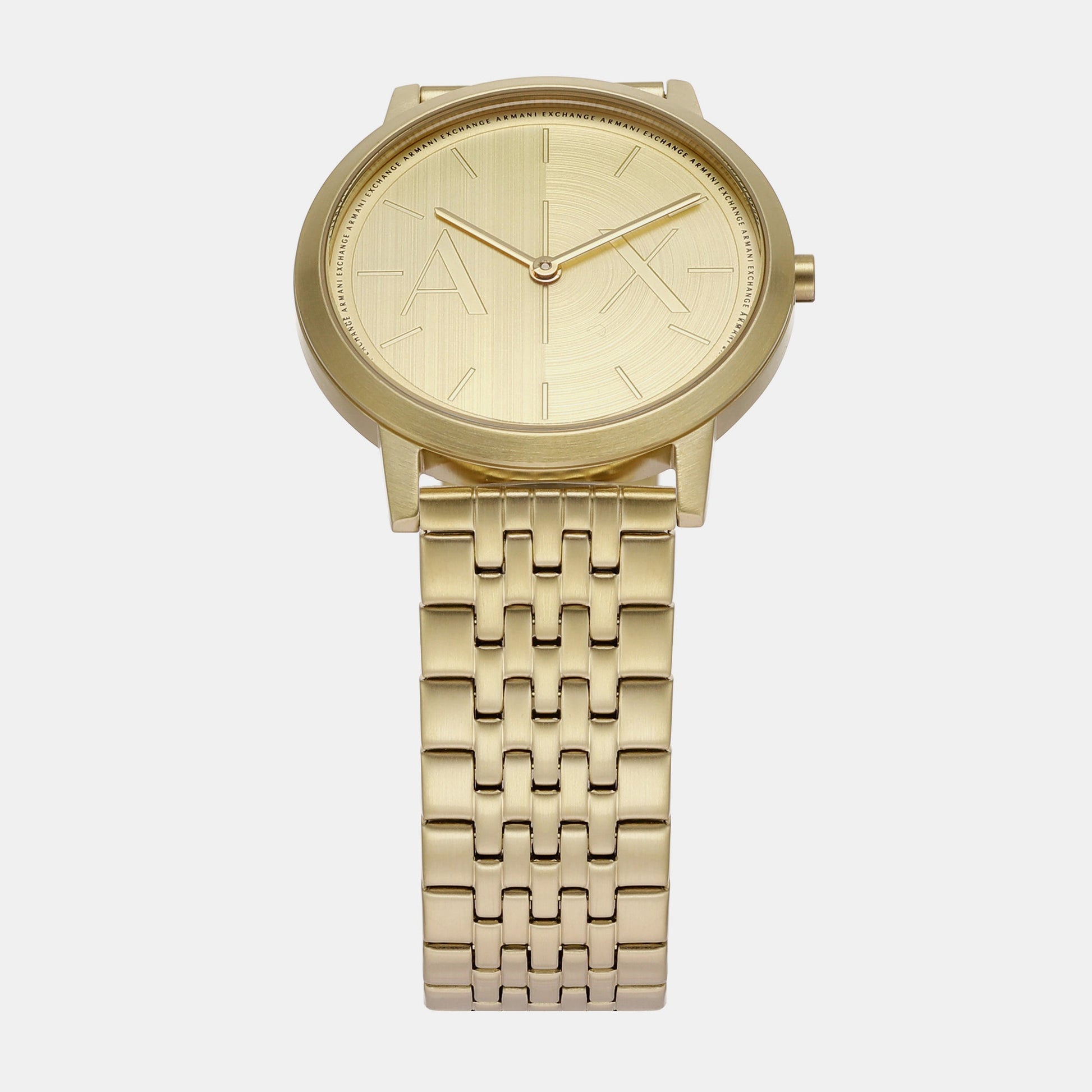 Dale Men Quartz Gold Dial Analog Stainless Steel Watch AX2871