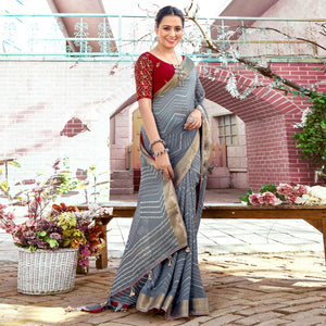 grey-leheriya-printed-georgette-saree-with-jacquard-border