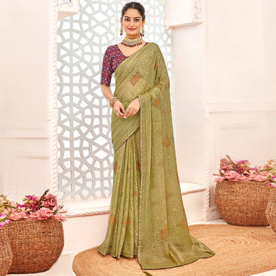 green-geometric-printed-chiffon-brasso-saree
