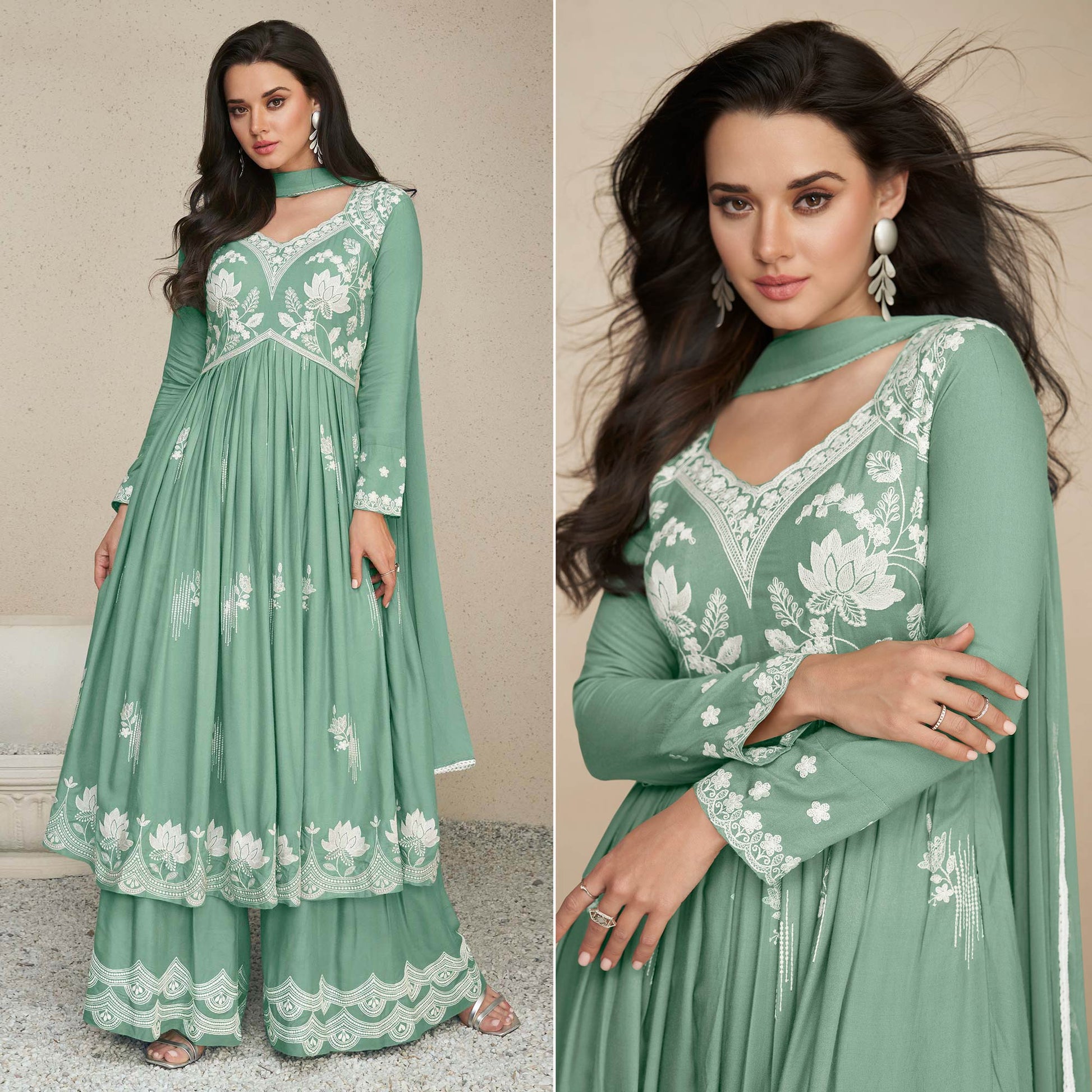 green-lucknowi-embroidered-rayon-palazzo-suit-1