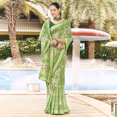green-printed-georgette-saree-with-swaroski-work