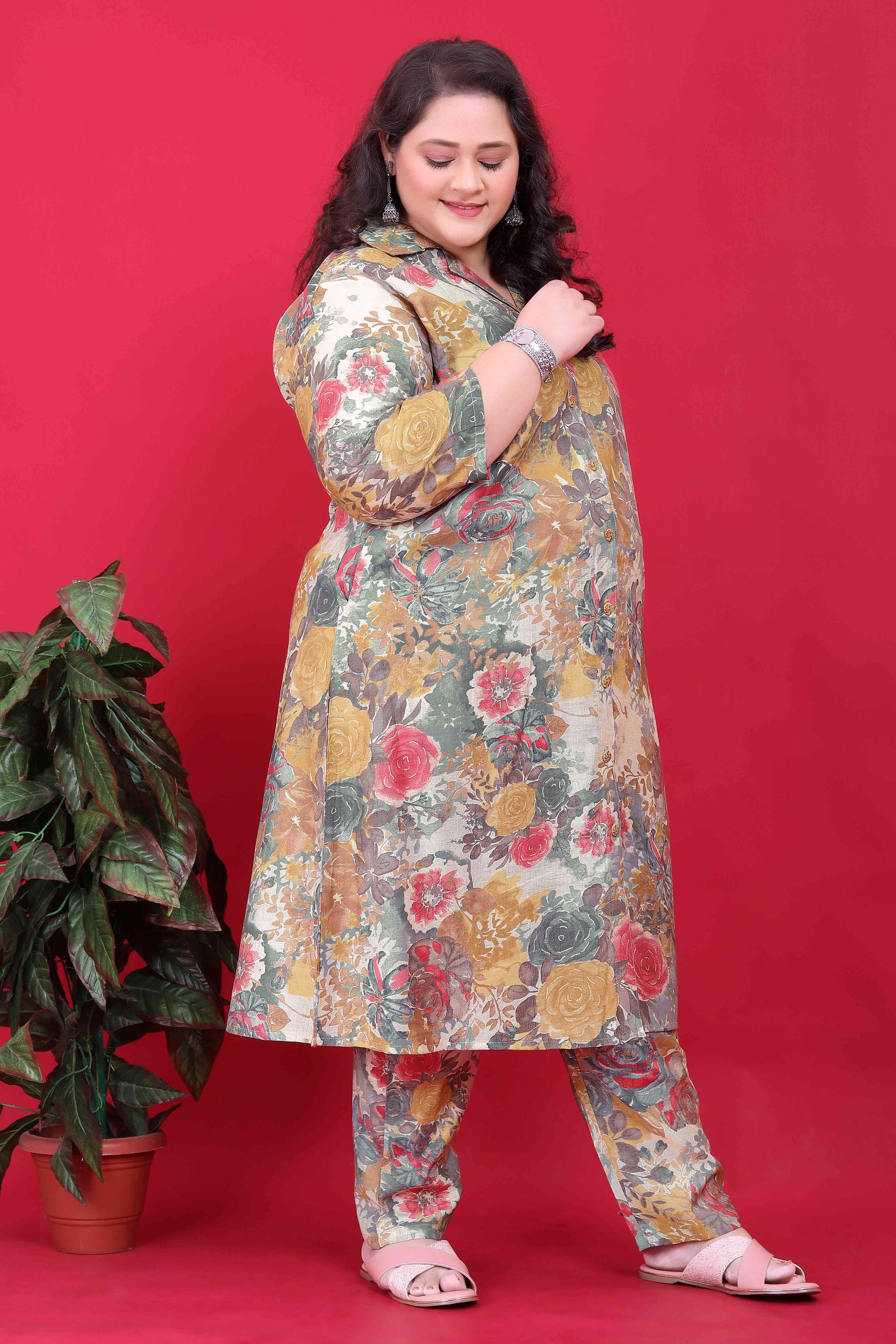 green-floral-printed-viscose-co-ord-set