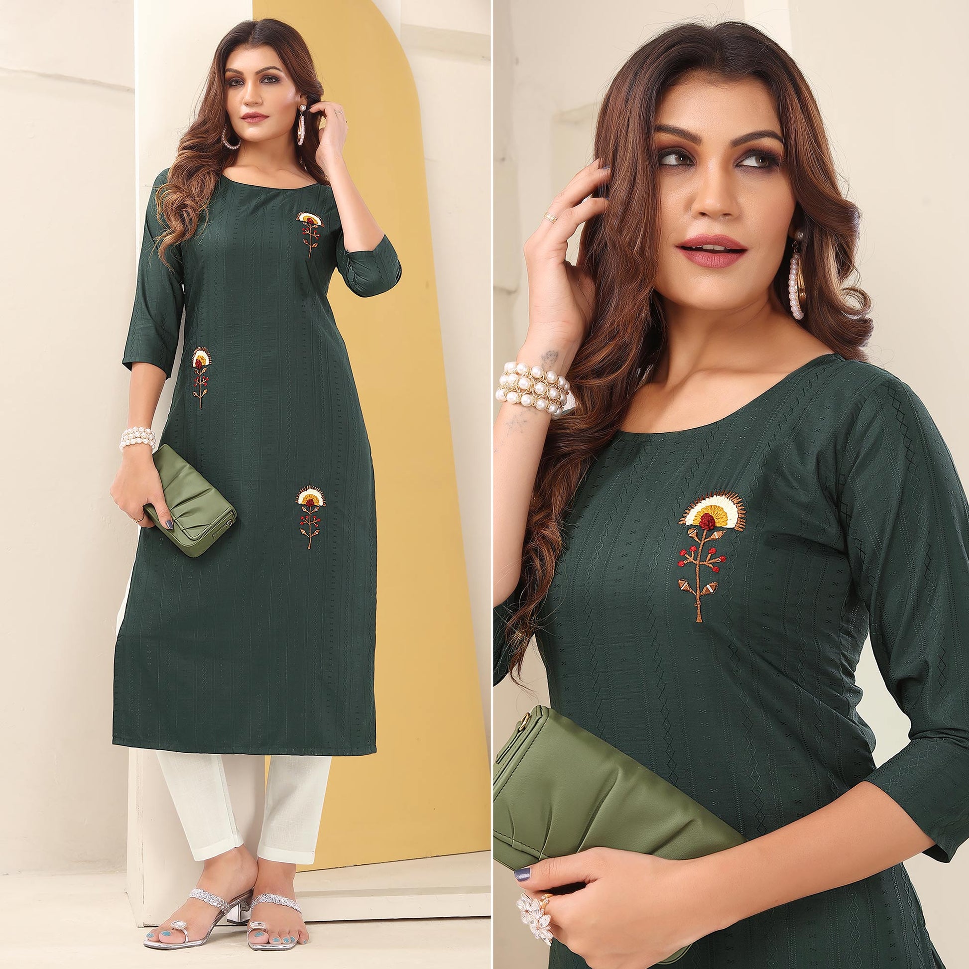 green-floral-embroidered-art-silk-kurti