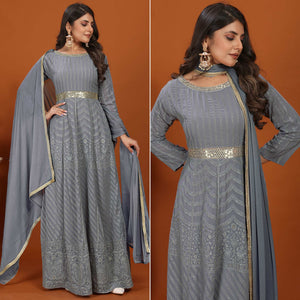 grey-floral-sequins-embroidered-georgette-gown