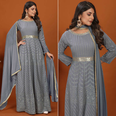 grey-floral-sequins-embroidered-georgette-gown