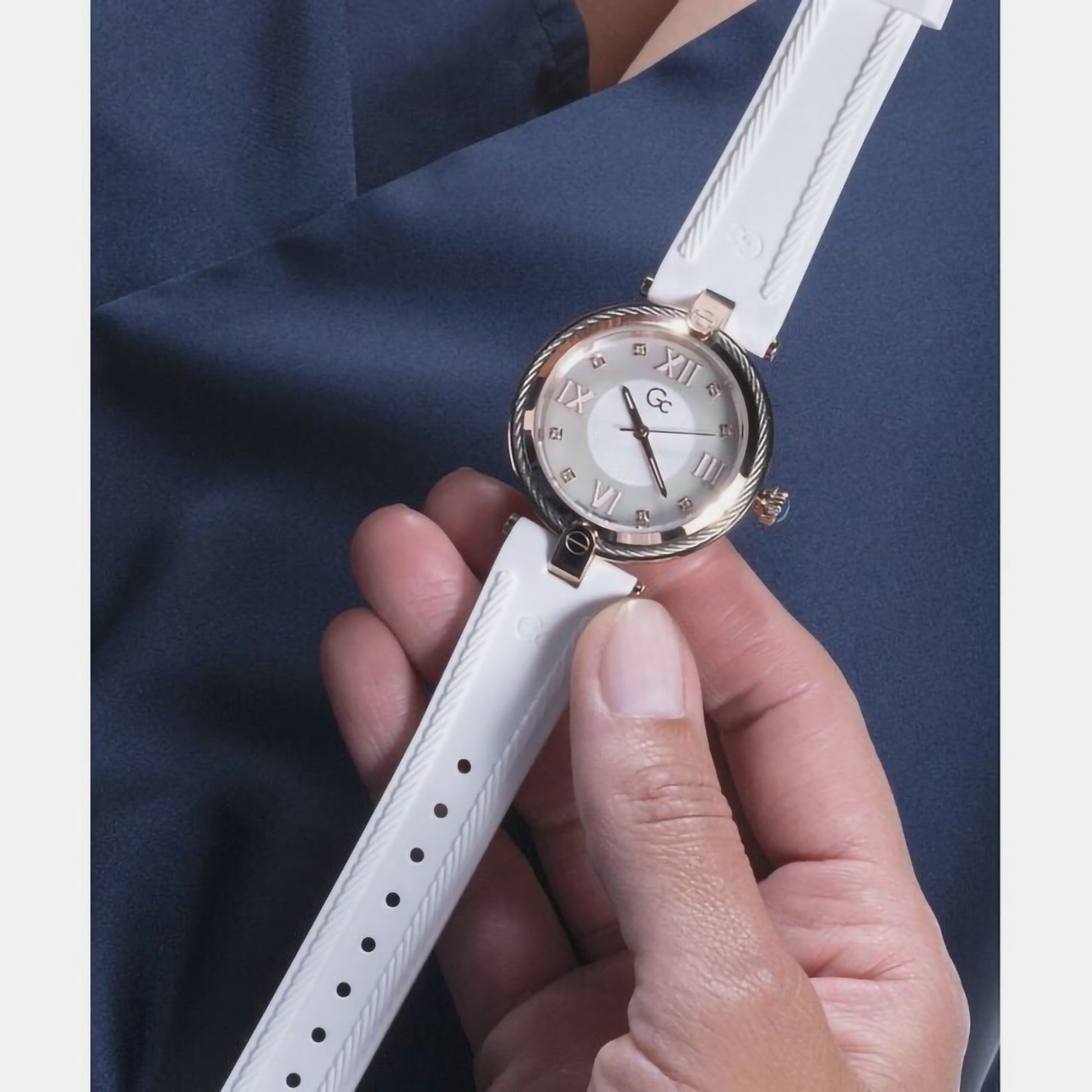 Fusion Cable Women Quartz White Dial Analog Silicone Watch Z15003L1MF