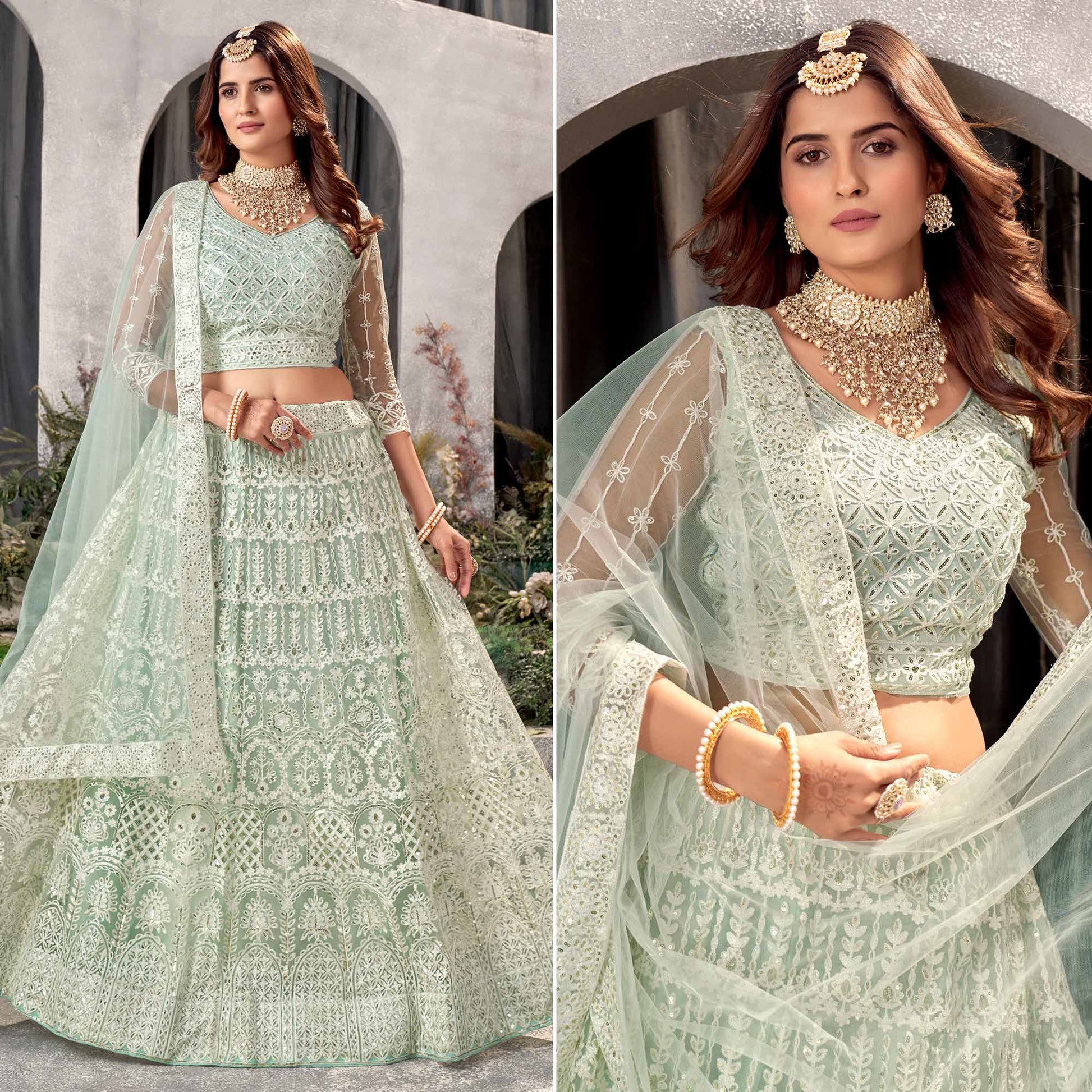 green-floral-sequins-embroidered-net-lehenga-choli