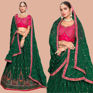 green-sequins-embroidered-chiffon-lehenga-choli