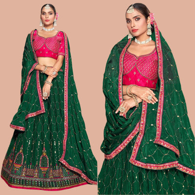 green-sequins-embroidered-chiffon-lehenga-choli