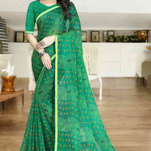 green-bandhani-printed-chiffon-saree-with-lace-border-6