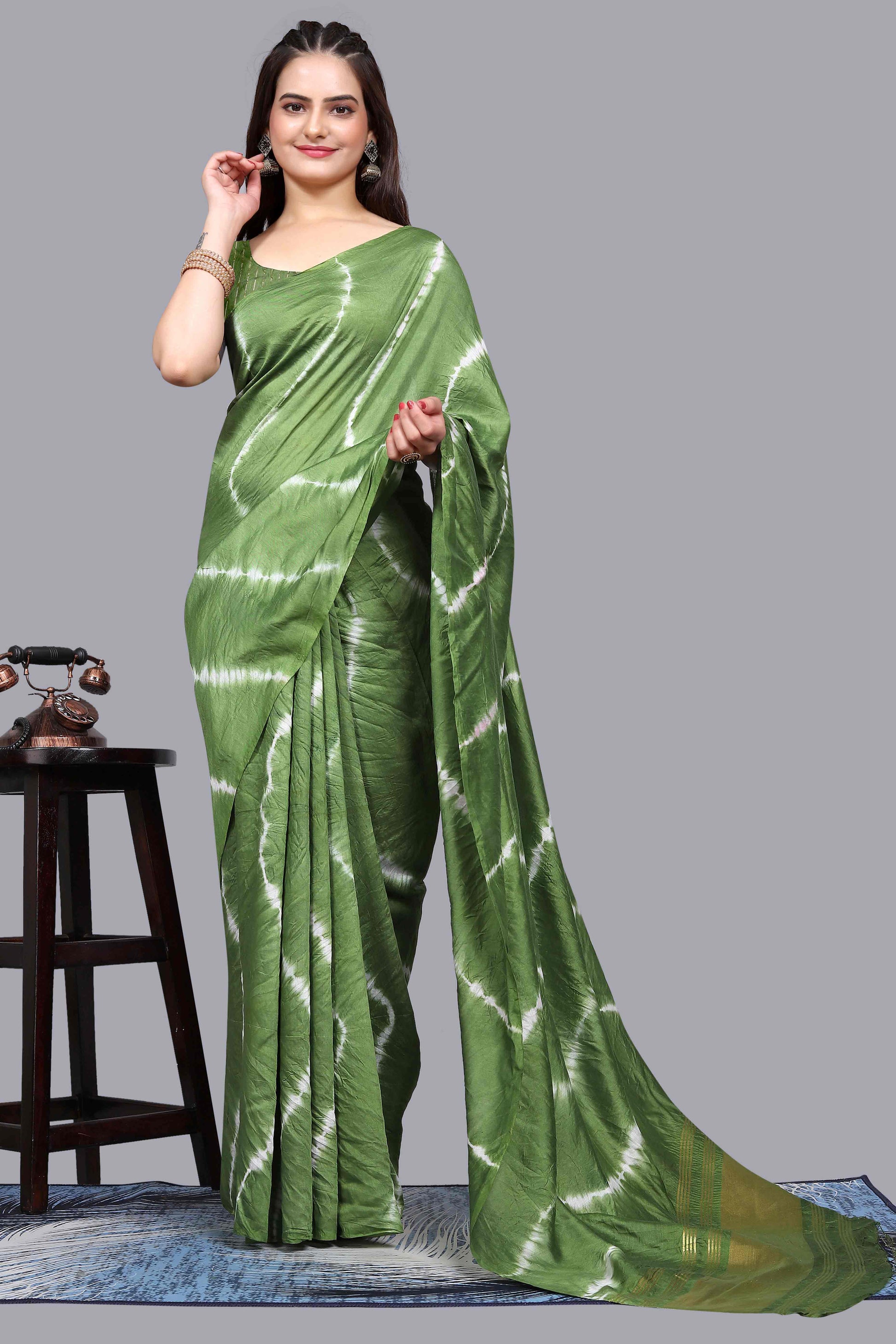 green-leheriya-printed-chanderi-cotton-silk-lagdi-patta-saree