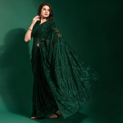 green-floral-embroidered-georgette-saree