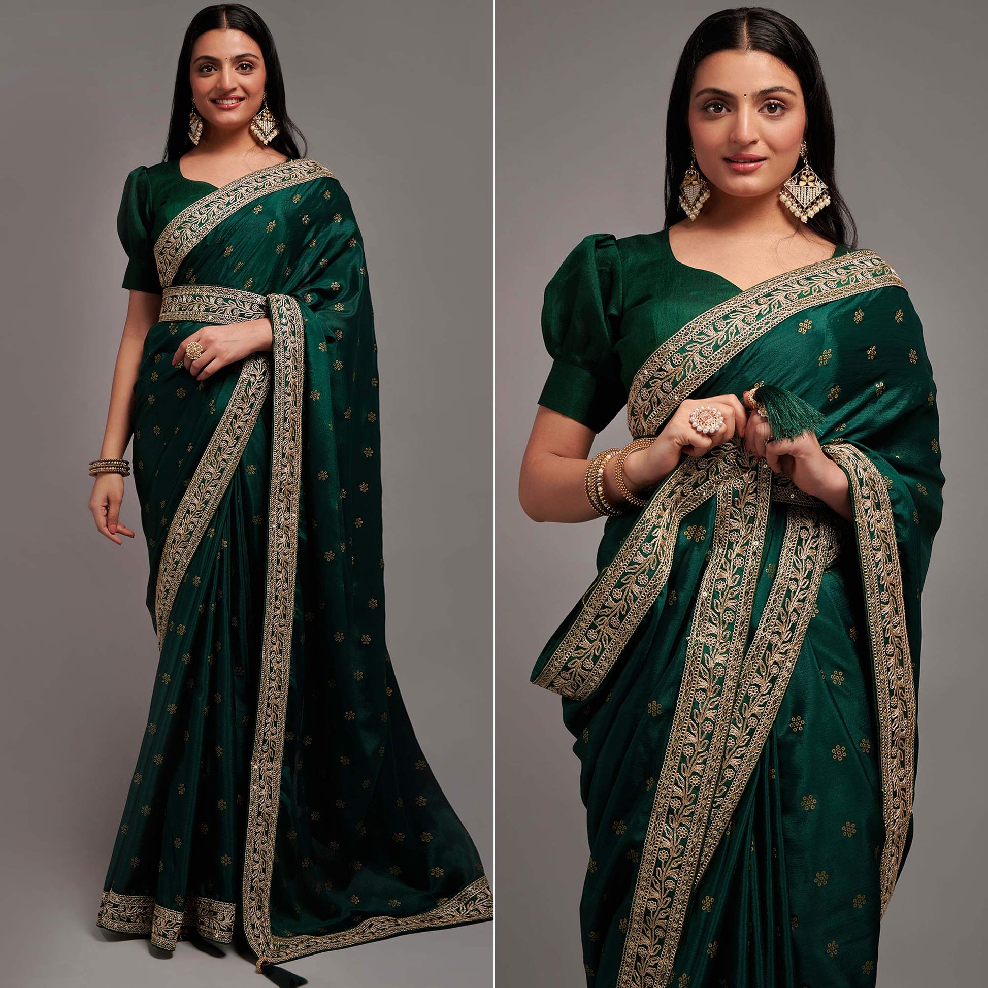 green-foil-printed-with-embroidered-border-chinon-saree