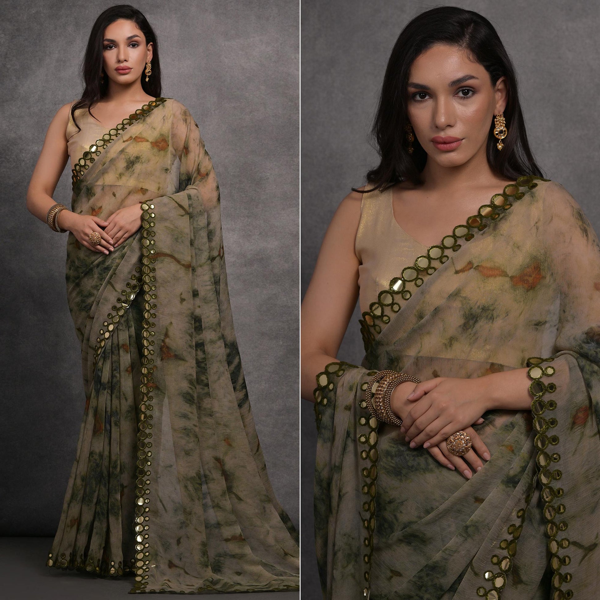 green-printed-with-mirror-work-georgette-saree