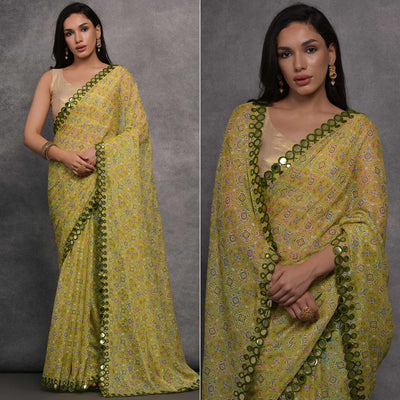 green-foil-printed-with-mirror-work-georgette-saree