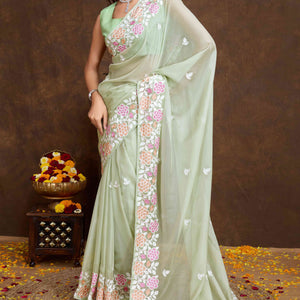 green-floral-sequins-embroidered-organza-silk-saree