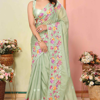green-floral-embroidered-organza-saree-17