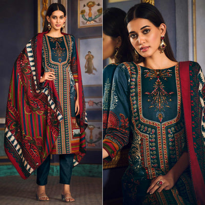 Morpich Digital Printed Pashmina Woolen Suit