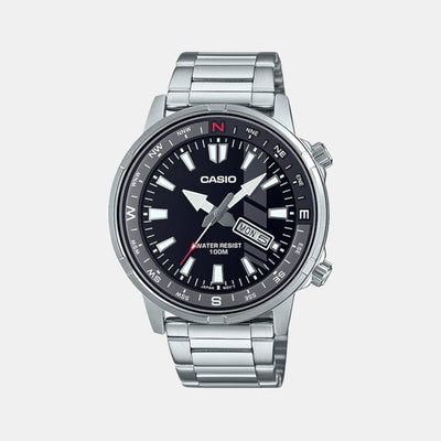 Enticer Men Quartz Black Dial Analog Stainless Steel Watch A2114