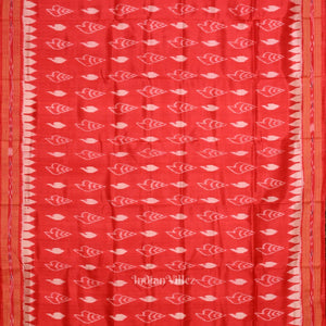 Red Sankha Motif Odisha Ikat Khandua Silk Saree