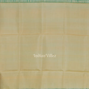 Golden Sea Green Pure Kanjivaram Soft Silk Saree