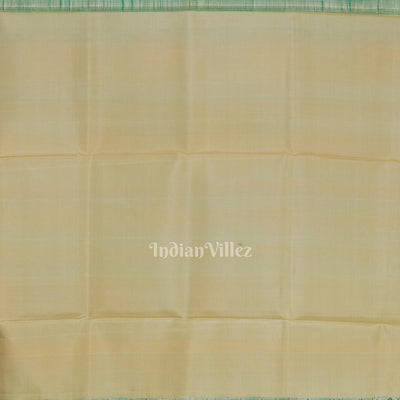 Golden Sea Green Pure Kanjivaram Soft Silk Saree