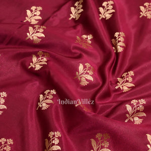 Authentic Magenta Pink Mashru Sain Silk Banarasi Saree