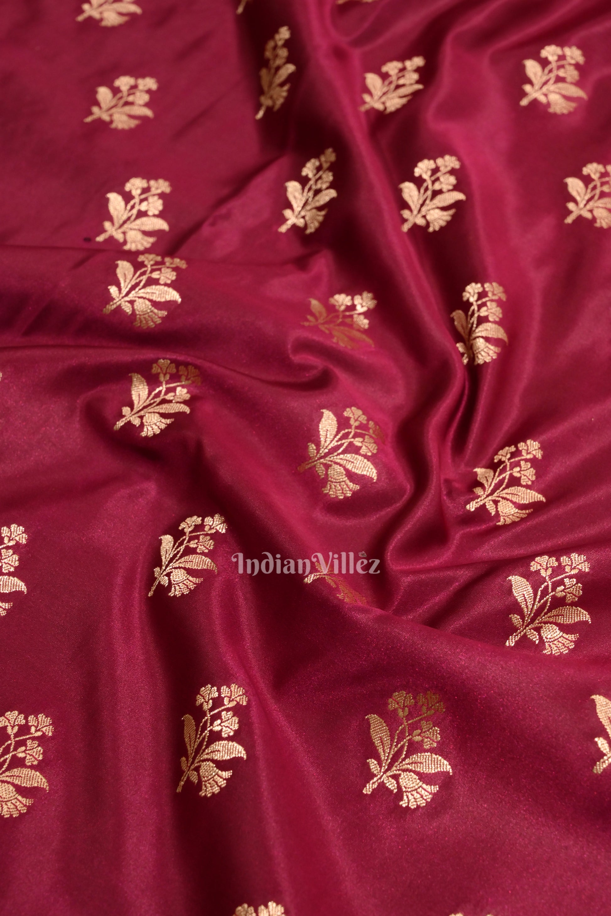 Authentic Magenta Pink Mashru Sain Silk Banarasi Saree