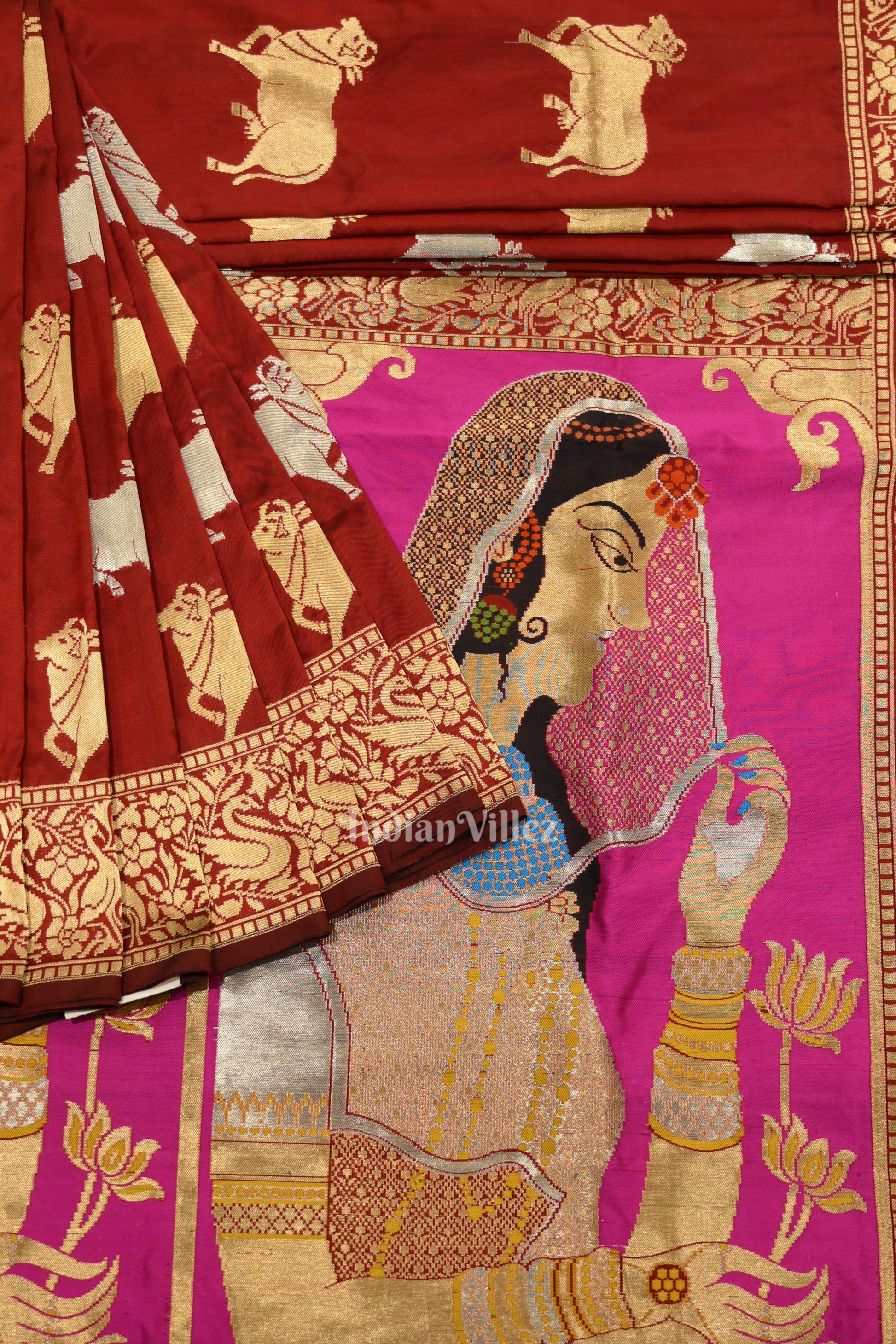 Exclusive Bridal Brocade Banarasi Silk Saree with Sringar and Pichwai Work