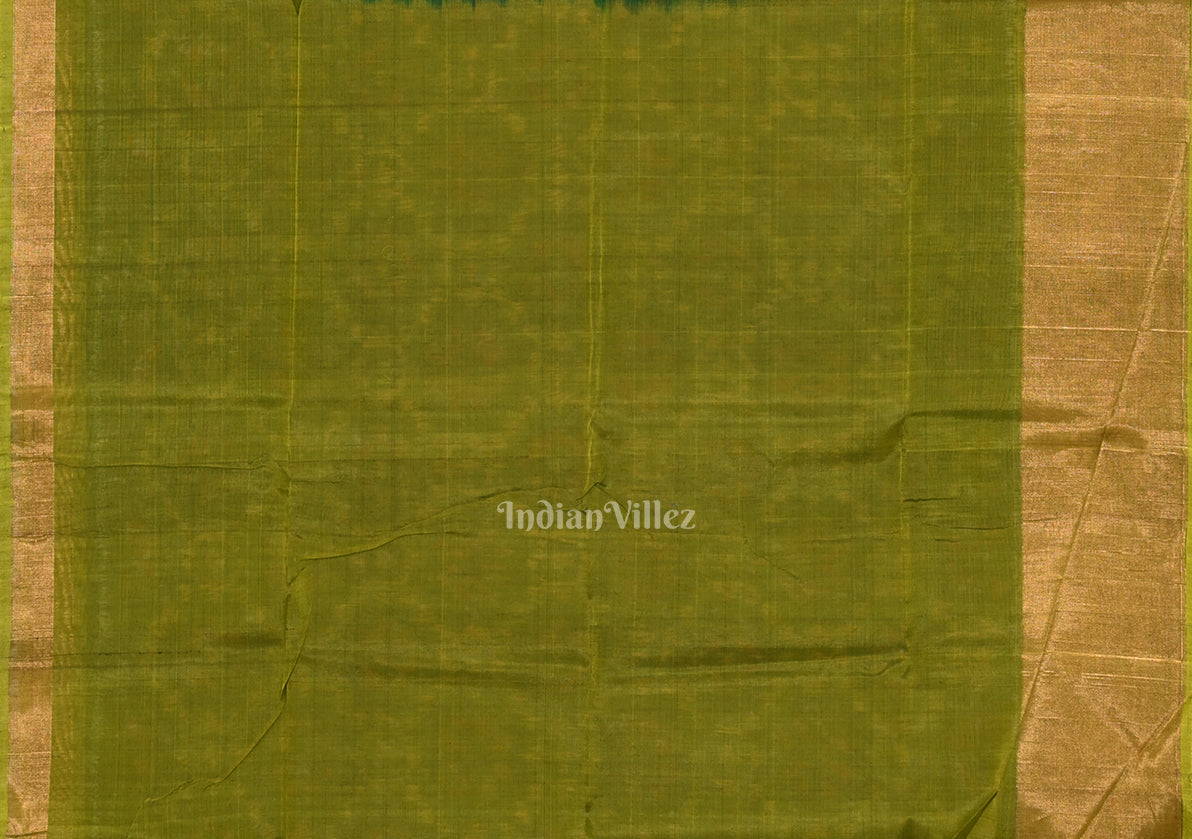 Green  Pochampally Ikat Sico (Silk & Cotton) Saree with Zari Border