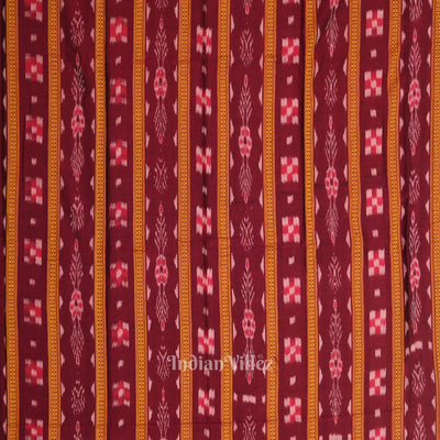 Purple Cream Pasapali Sambalpuri Cotton Dress set with Dupatta