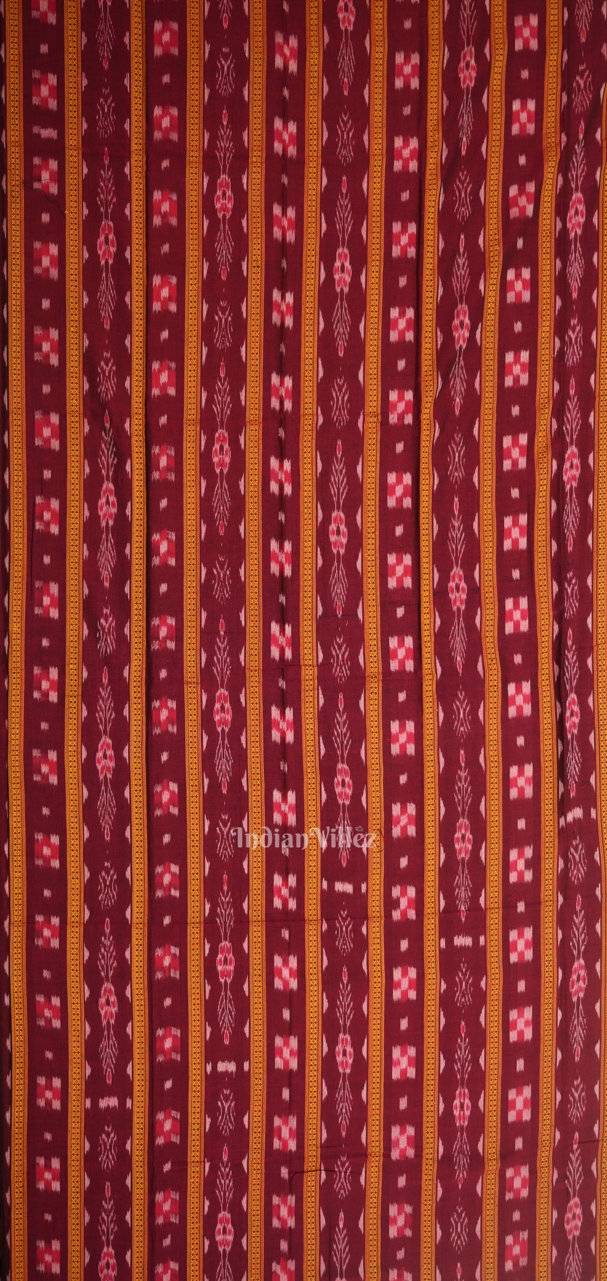 Purple Cream Pasapali Sambalpuri Cotton Dress set with Dupatta