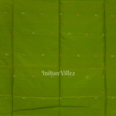 Yellow With Green Pure Bishnupuri Silk Saree