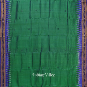 Deep Green Butta Design Odisha Ikat Khandua Silk Saree(Pre-Order)