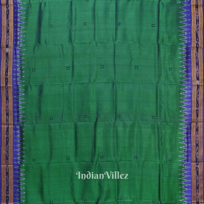 Deep Green Butta Design Odisha Ikat Khandua Silk Saree(Pre-Order)